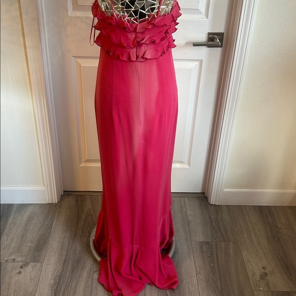 Escada Vintage Y2K Fuchsia Ruffle Formal Dress - Picture 10 of 11